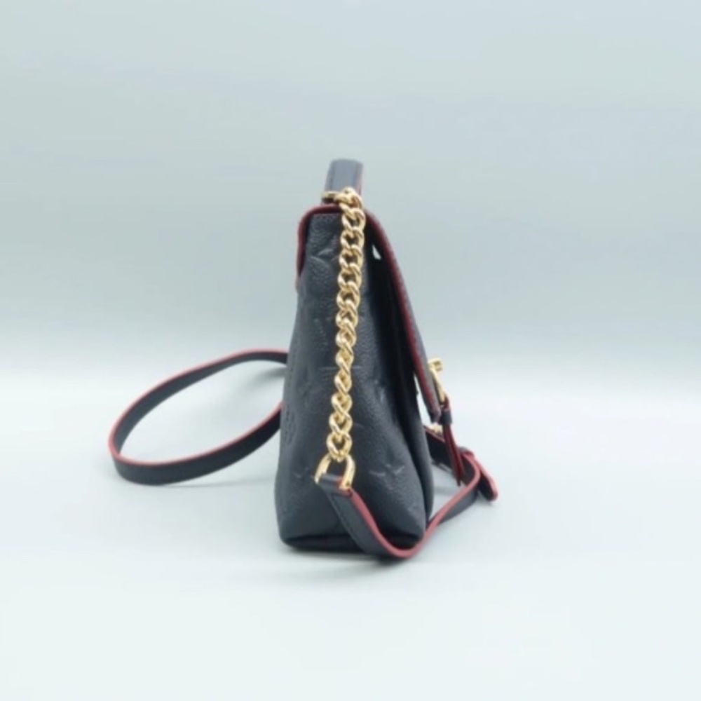 100% Authentic Louis Vuitton Blanche Navy Monogram Empreinte Leather Satchel Bag - Picture 4 of 12